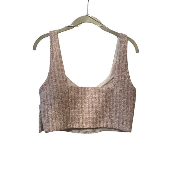 ZARA| PINK PLAID Crop Tank | Size MEDIUM | FALL - Picture 6 of 6